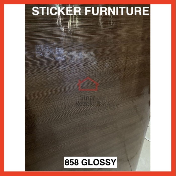 Sticker Furniture Coklat PVC Meja Urat Kayu Lemari Alas Foto Wallpaper