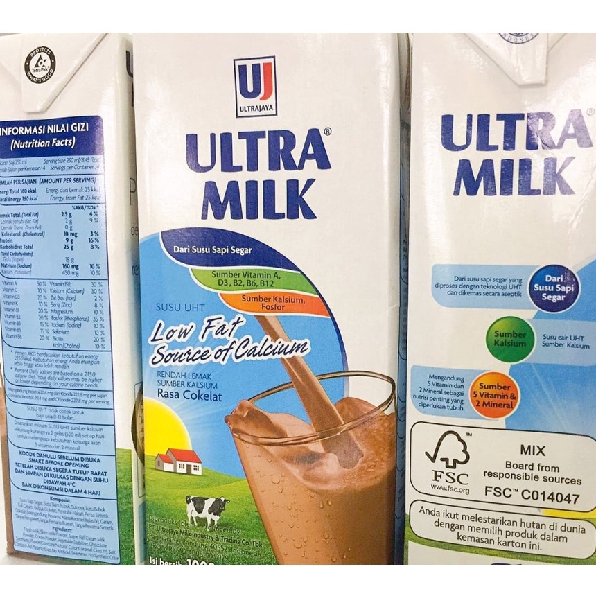 

Susu ULTRA MILK Low Fat Rasa Cokelat 1000ml | Susu UHT Low Fat Cokelat