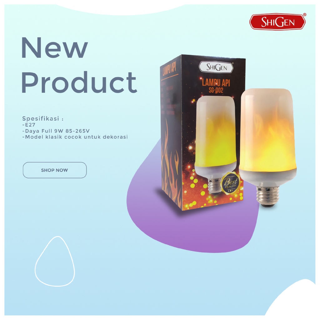 Lampu Bohlam Efek Api / Flame Effect Bulb Cafe Obor SG-002