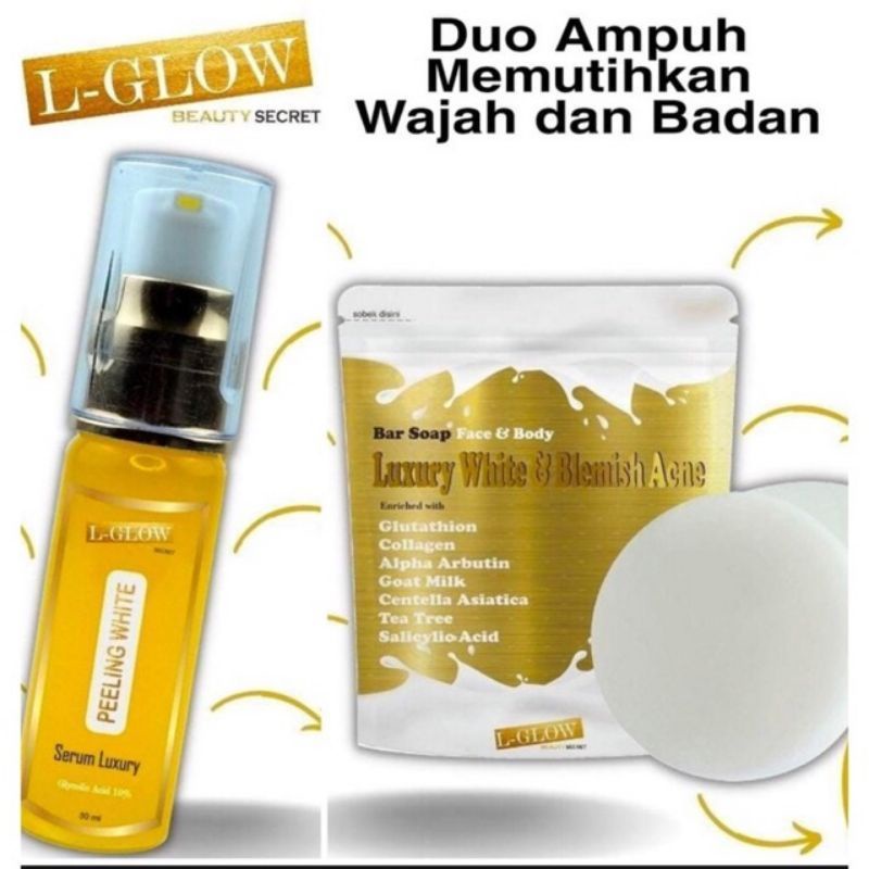 LGLOW BEAUTY Serum Luxury Peeling White/LGLOW BAR SOAP/ELD collagen