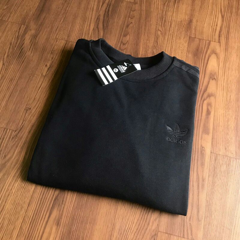 SWEATER ADIDAS BLACK LINE | CREWNECK ADIDAS FULL BLACK FULL TAG PREMIUM