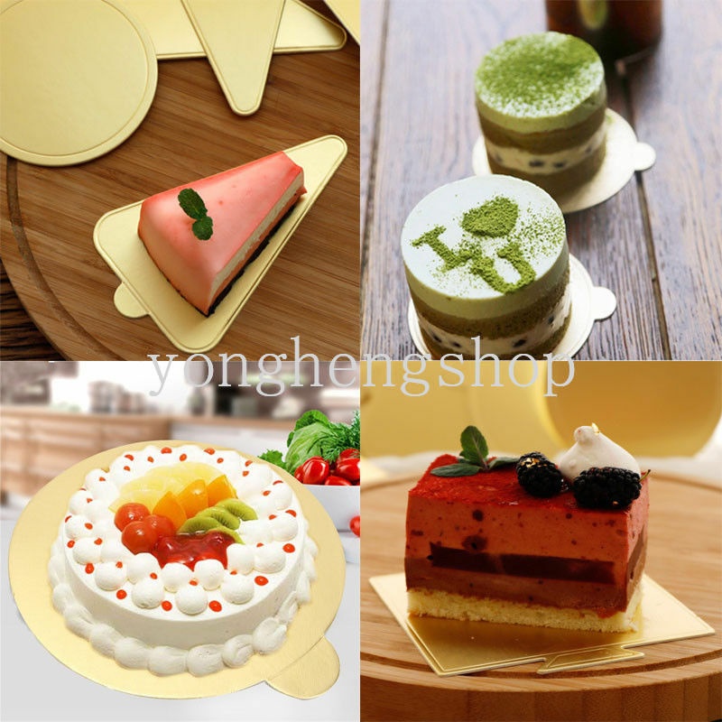 50 Pcs / set Papan Kertas Alas Kue Mousse Warna Emas Untuk Pesta Ulang Tahun Pernikahan