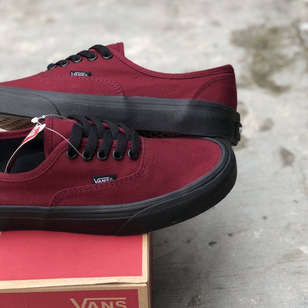 ( NEW BOX ) Sepatu Vans AUTENTIC Maroon Black