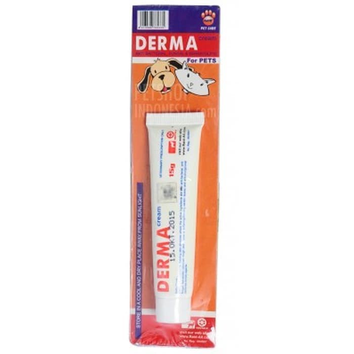 Derma Cream 15gr - Obat / Salep Kulit Hewan Anjing Kucing