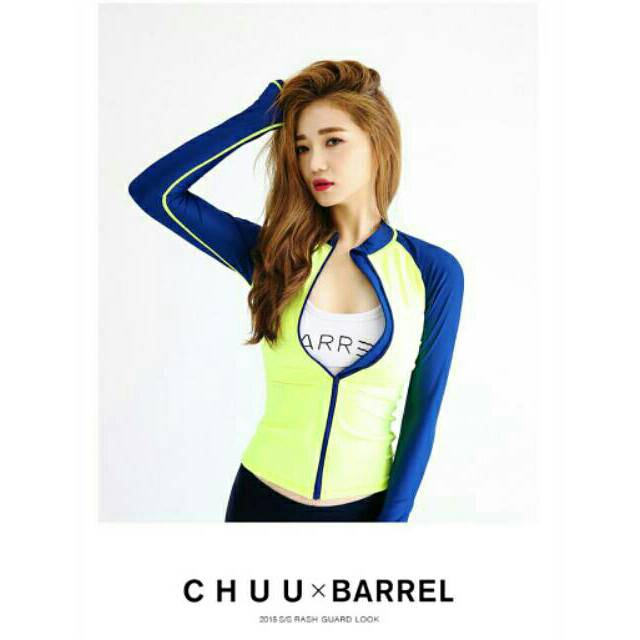 Baju Renang Wanita Rashguard Kuning Stabilo Swimsuit Legging Biru Navy Bikini Putih Bra Barrel OEM