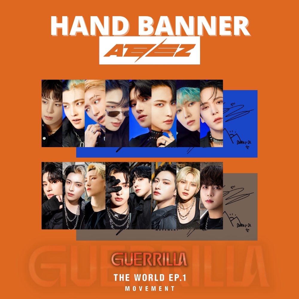 HAND BANNER ATEEZ MOVEMENT GUERILLA THE WORLD EP 1 UNOFFICIAL READY STOCK