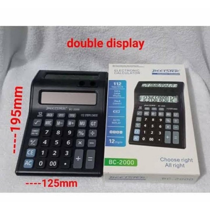 

l KALKULATOR DAGANG 12 DIGIT DOUBLE LAYAR LCD BEETSTER / BC2