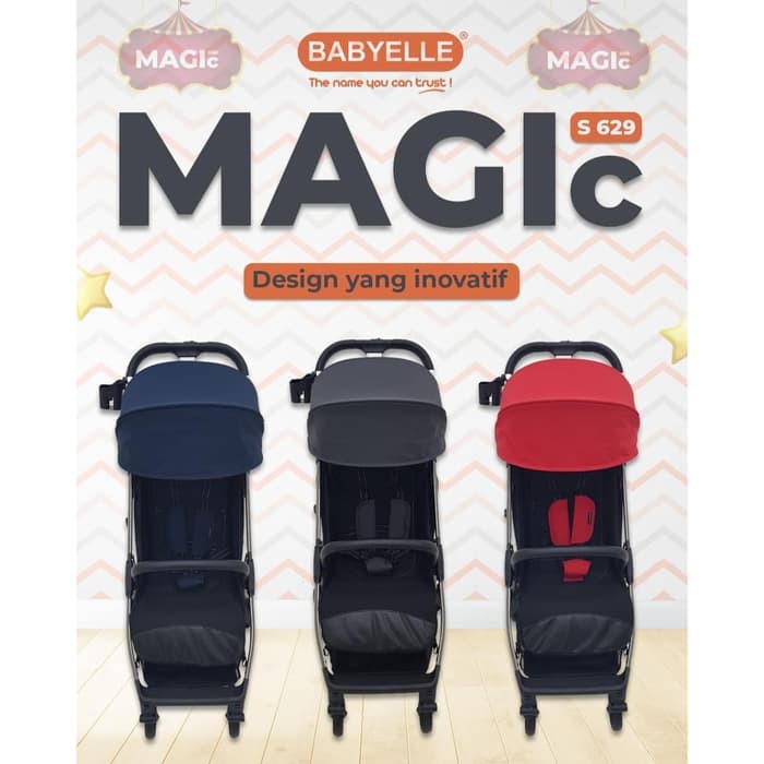 Ready Makassar! Stroller / Kereta Dorong Bayi Babyelle Magic S629 Lipat Otomatis