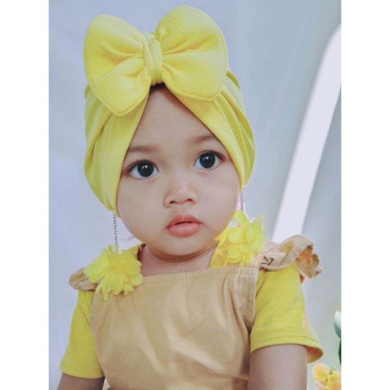 COD Turban Anak Anting Bunga / Kerudung Anak / Jilbab Anak / Turban Bayi / Kerudung Bayi Bunga Rumbai