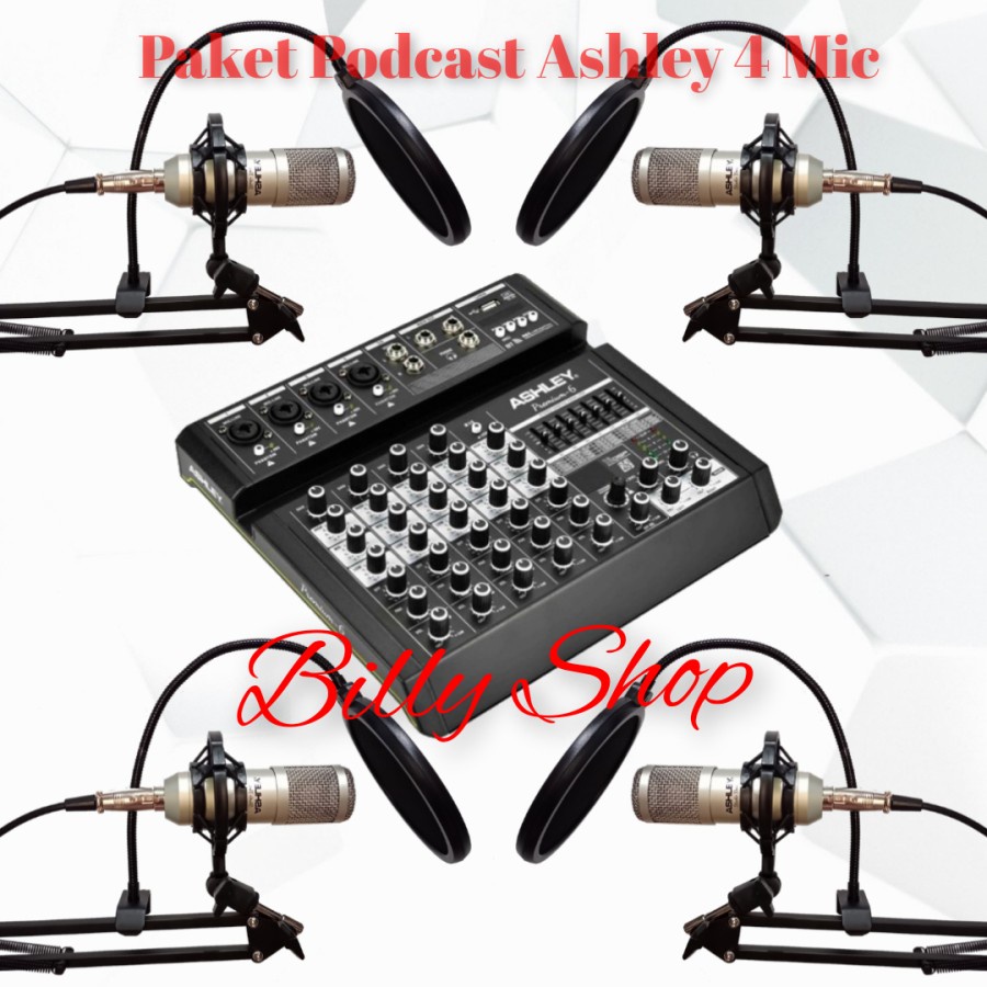 Paket AshleyPodcast Soundcard 4 Mic Mixer Ashley Premium
