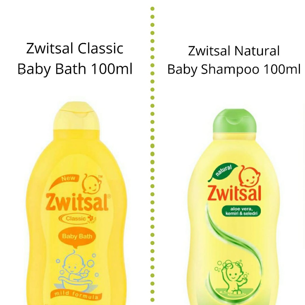 Zwitsal Baby Bath Classic / 2in1 Hair &amp; Body / Natural Baby Shampoo Tub 100ml 100 ml