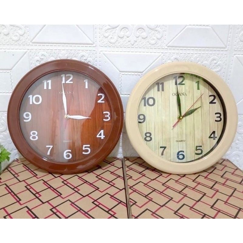 JAM DINDING OGANA 8888 MOTIF KAYU - JAM DINDING UNIK JAM MURAH