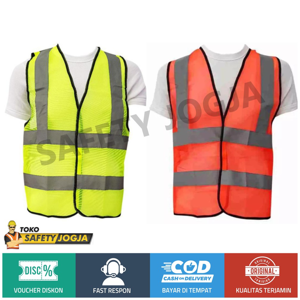 Rompi safety Proyek 4 lines scotlight polyester k3