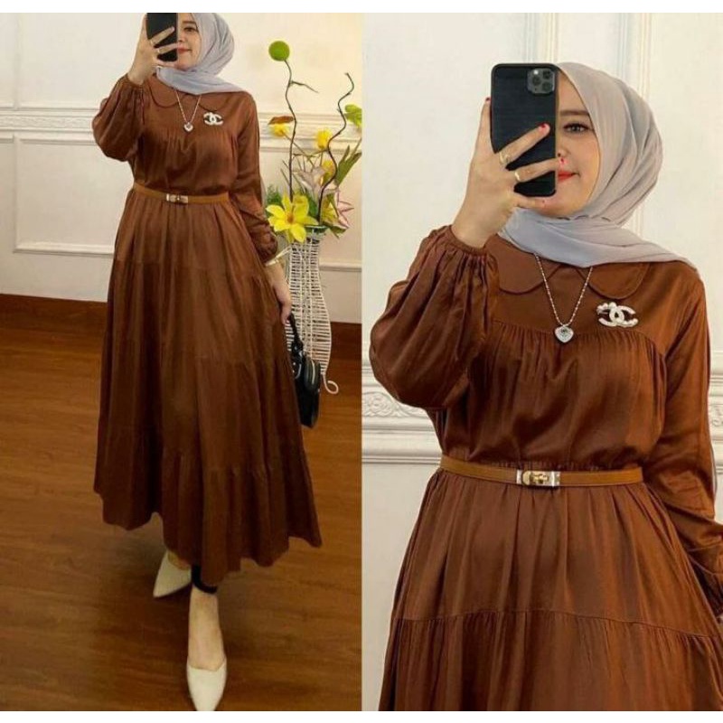 ANNAJA Gamis KRINGKEL RABELLA DRESS Terbaru Free Gasper