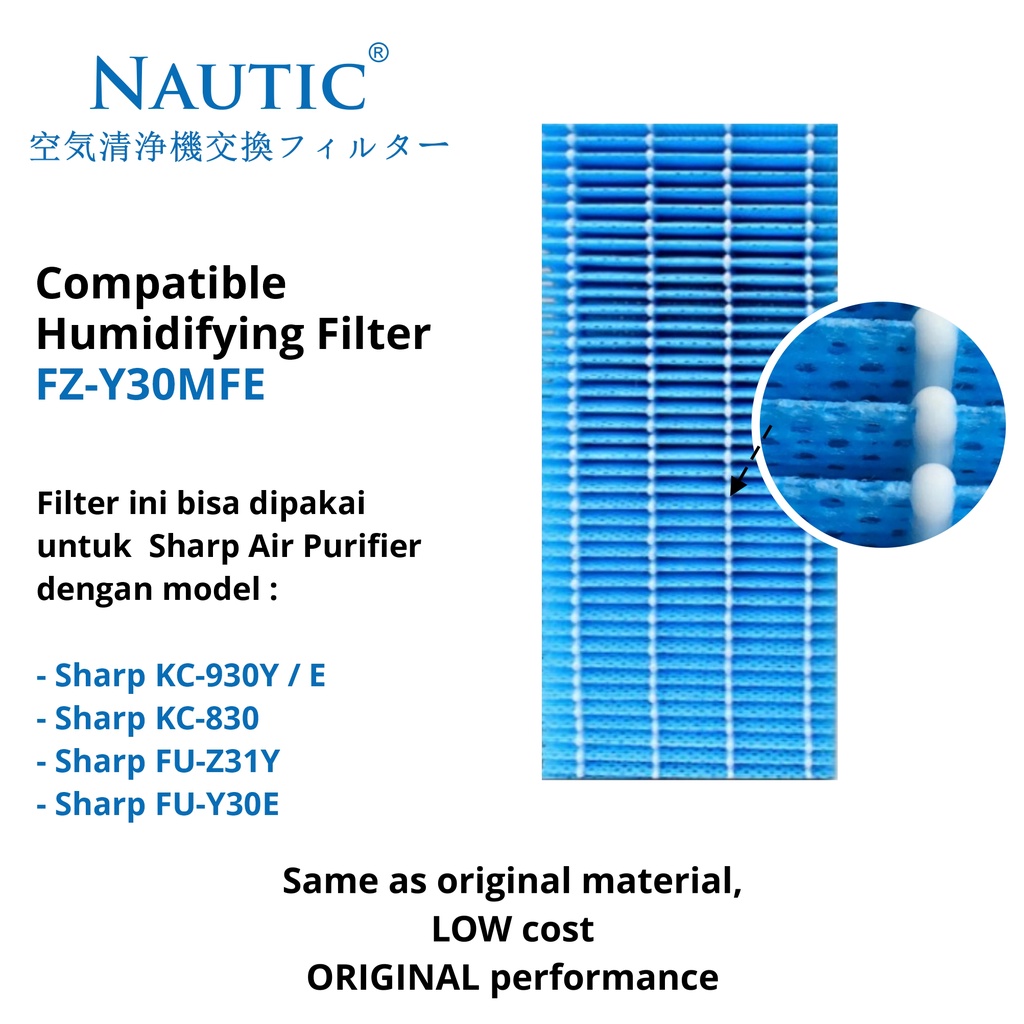 NAUTIC - Filter Humidifier Air Purifier FZ-Y30MFE / KC-930E,FU-Z31Y,Z31E,Y30E