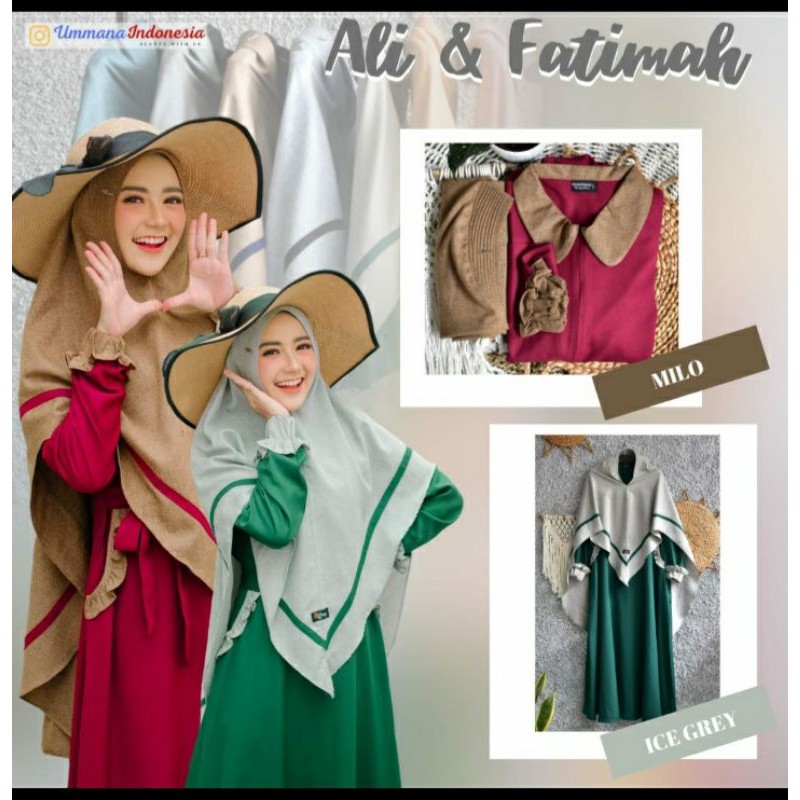 set gamis fatimah by ummana indonesia Xl ice grey
