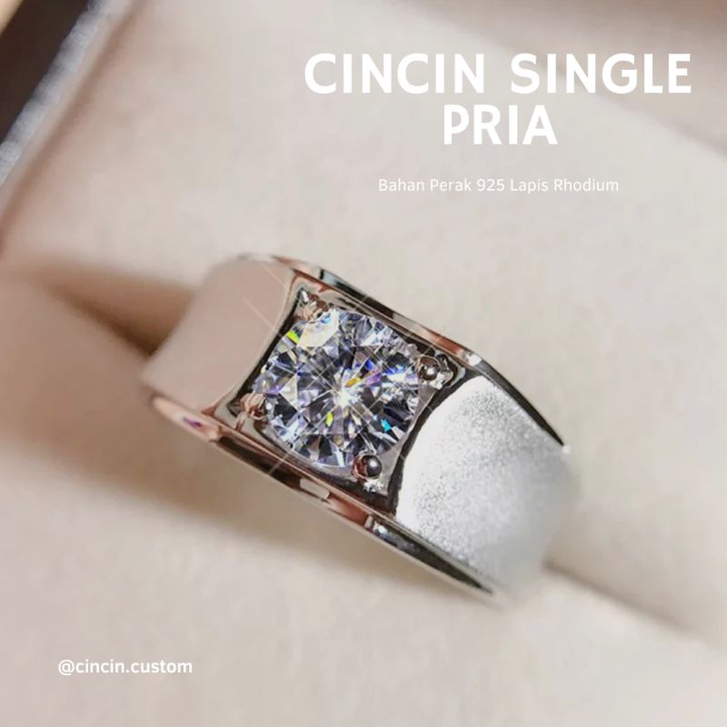 Jual Cincin Single Pria Perak 925 Model Emban Minimalis Shopee Indonesia