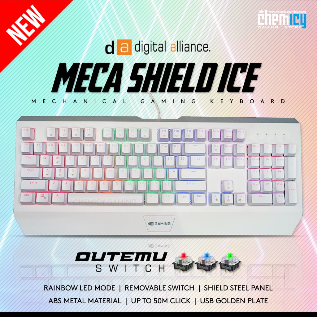 Digital Alliance Meca Shield Ice Fullsize Mechanical Gaming Keyboard