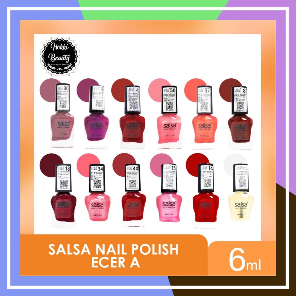 NAIL POLIS SALSA WHITE MILK COLOR / KUTEK PUTIH SUSU, HITAM, BENING PER LUSIN