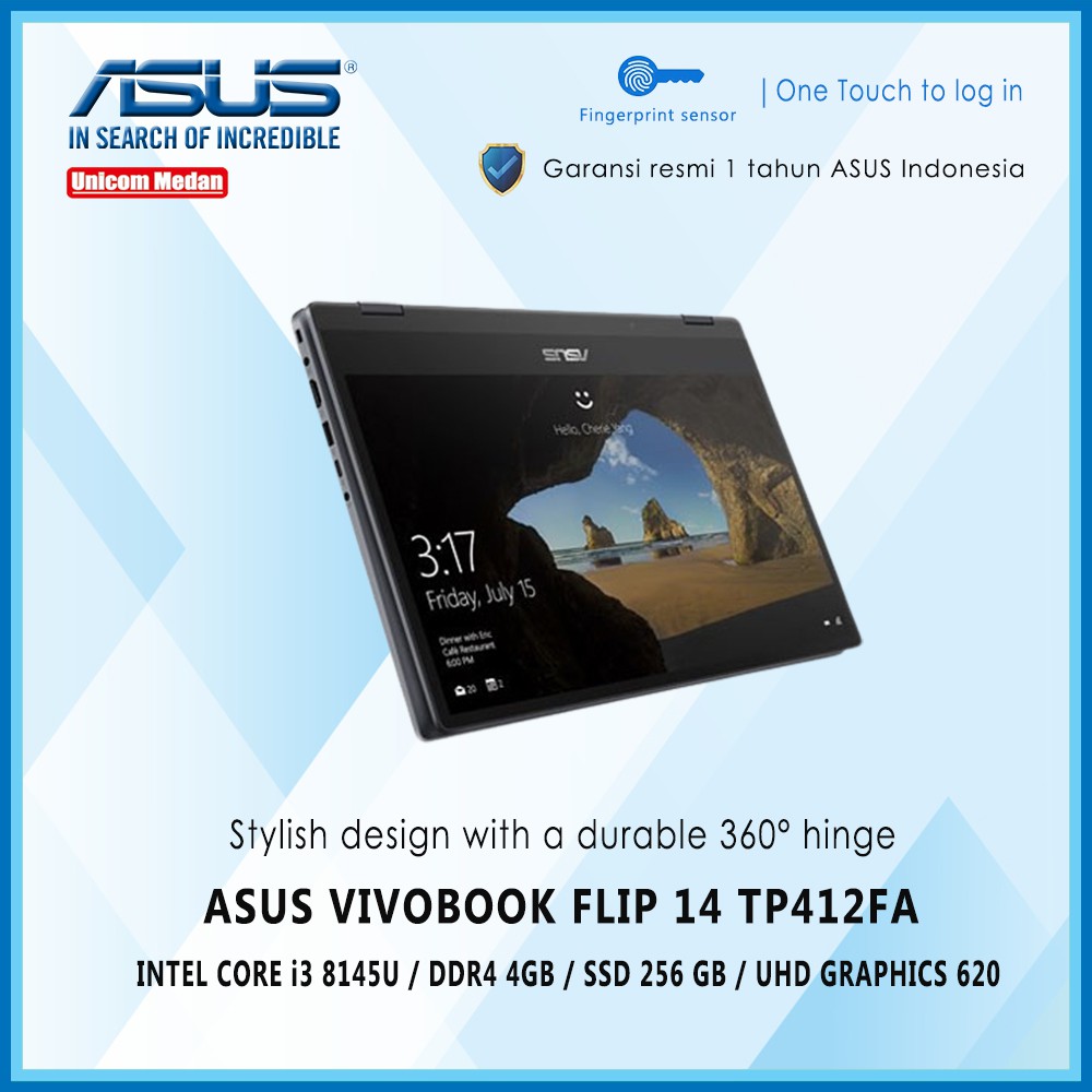 ASUS TP412FA Intel Core i3-8145U/ DDR4 4GB/ 256GB SSD/ W10/ 14&quot; FHD