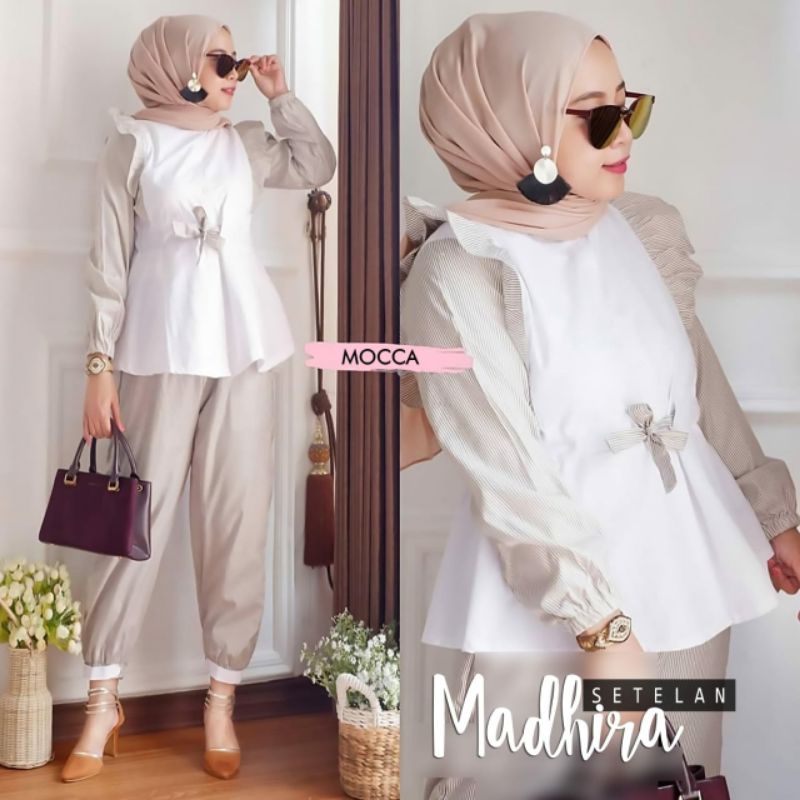 SET MADHIRA SALUR FASHION PAKAIAN WANITA SETELAN BUSUI ATASAN DAN CELANA JCHM