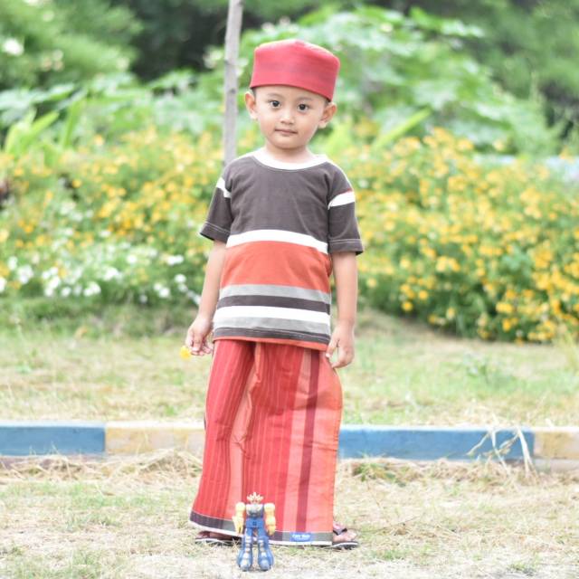 GRATIS PECI Sarung  Instan Anak  Wadimor Warna Merah Model  