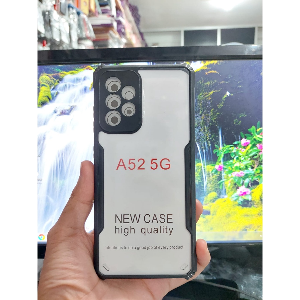 Anti Shocking Samsung A52 A52S 4G 5G 6.5 Inchi Hardcase Mika List Hitam Acrylic Case