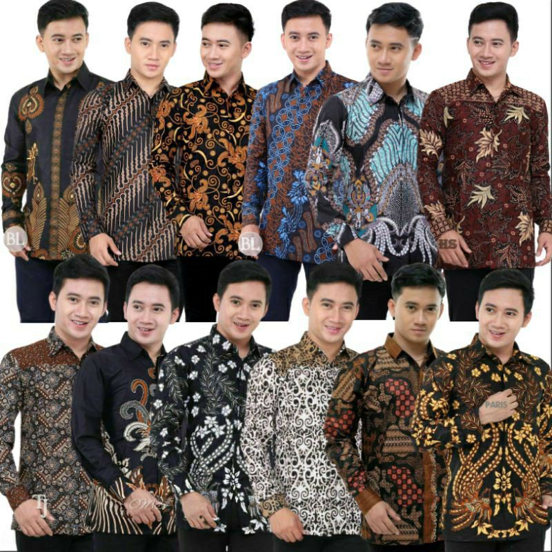 Diskon BSWART Batik HRB026 Kenongo Hem Pendek Padi Pekalongan M L XL Batik Pria MURAH