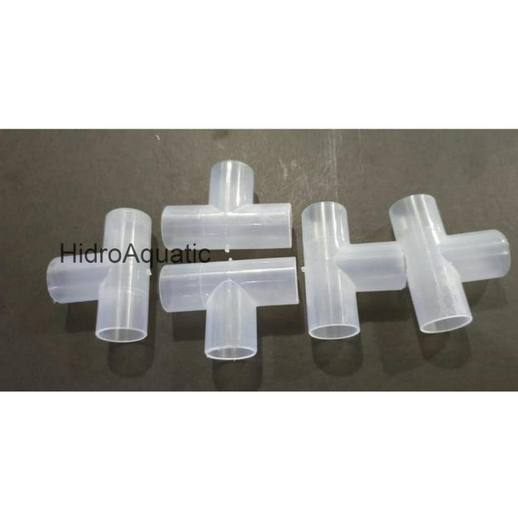 KENI T pipa Aquarium ISI 5 PCS / sambungan pipa T aquarium / KNEE