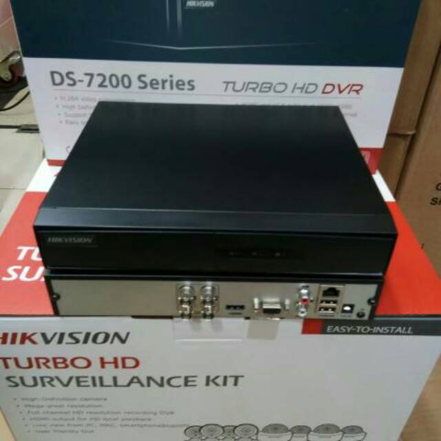 Dvr hikvision 4 ch ds-7204HQHI-k1 hybrid support semua jenis kamera