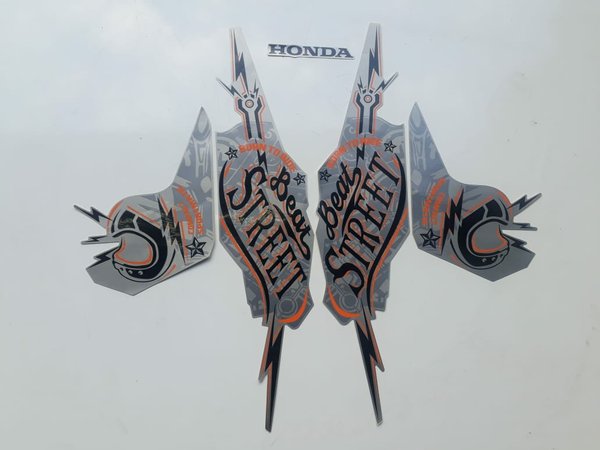 Striping Lis Sticker Honda Beat Street Stret Grey Silver Abu2 2018 2019