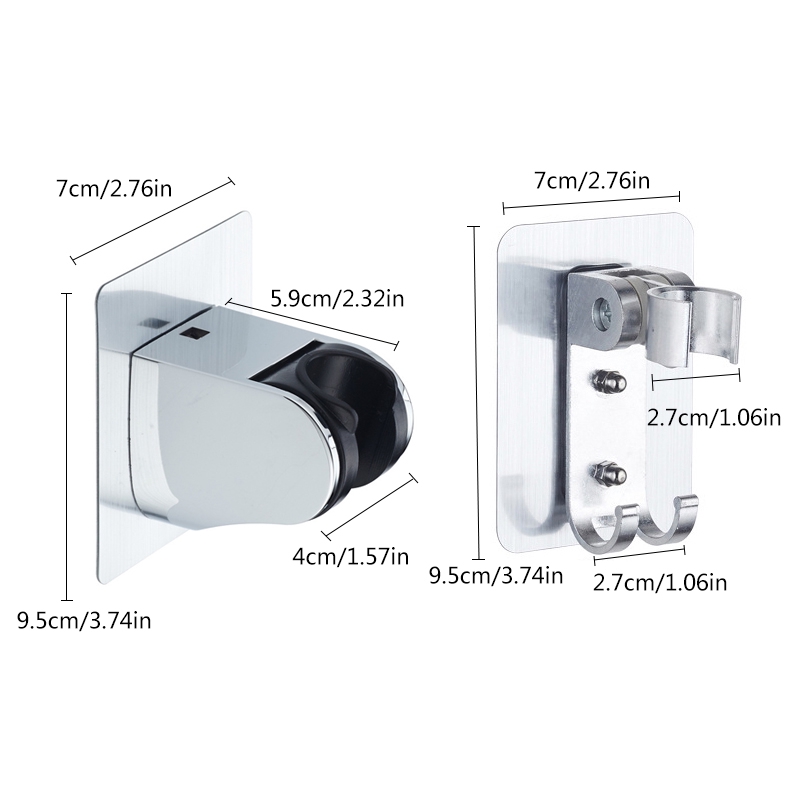 Adjustable Shower Head Holder Self-adhesive Punch Gratis Dinding Shower Nozzle Bracket Stand Rak Aksesoris Kamar Mandi