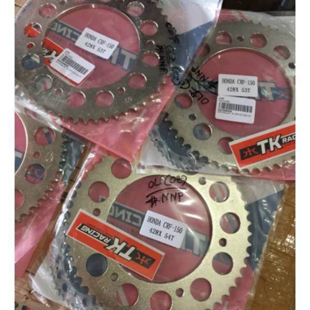 gear belakang motor honda crf 150L ukuran 50,51,52,53,54,55