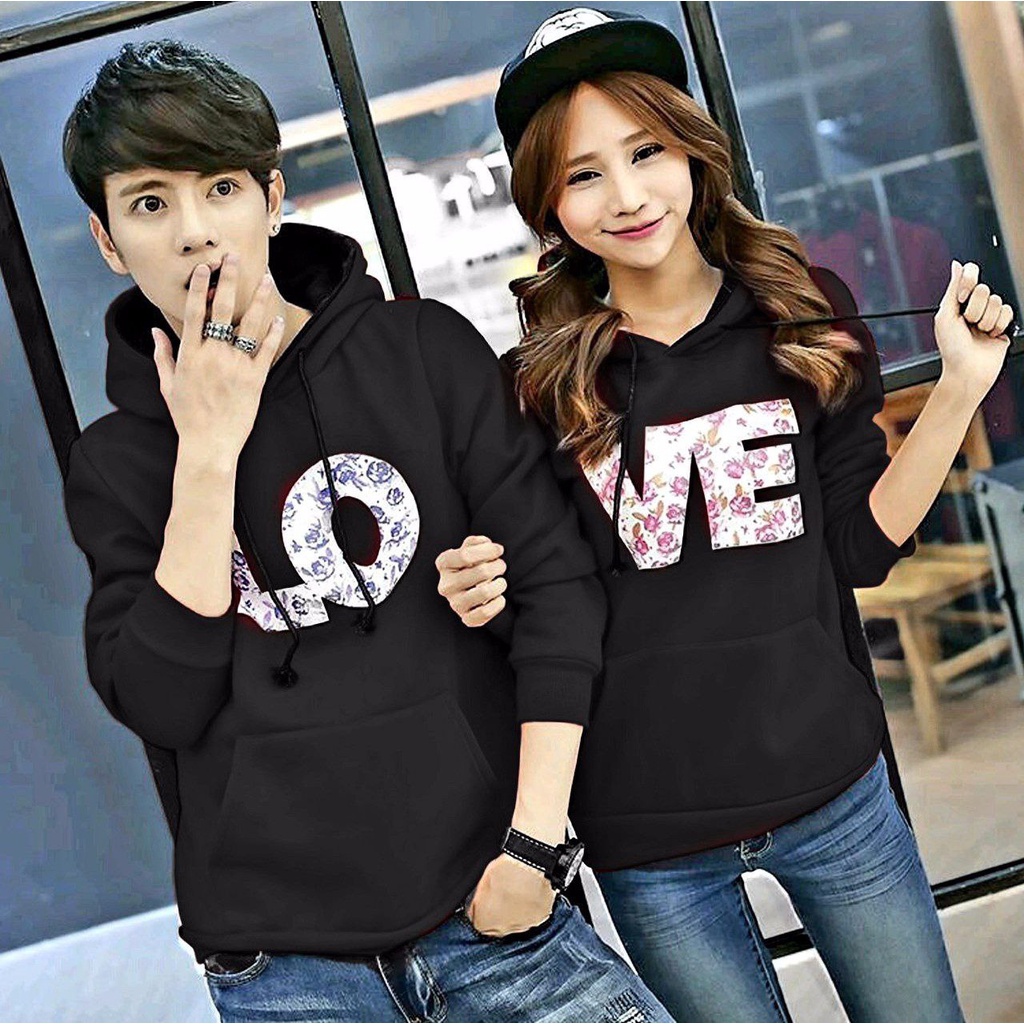 SWEATER COUPLE LOVE SEPASANG HOODIE PRIA WANITA / KASUAL TERLARIS / ATASAN