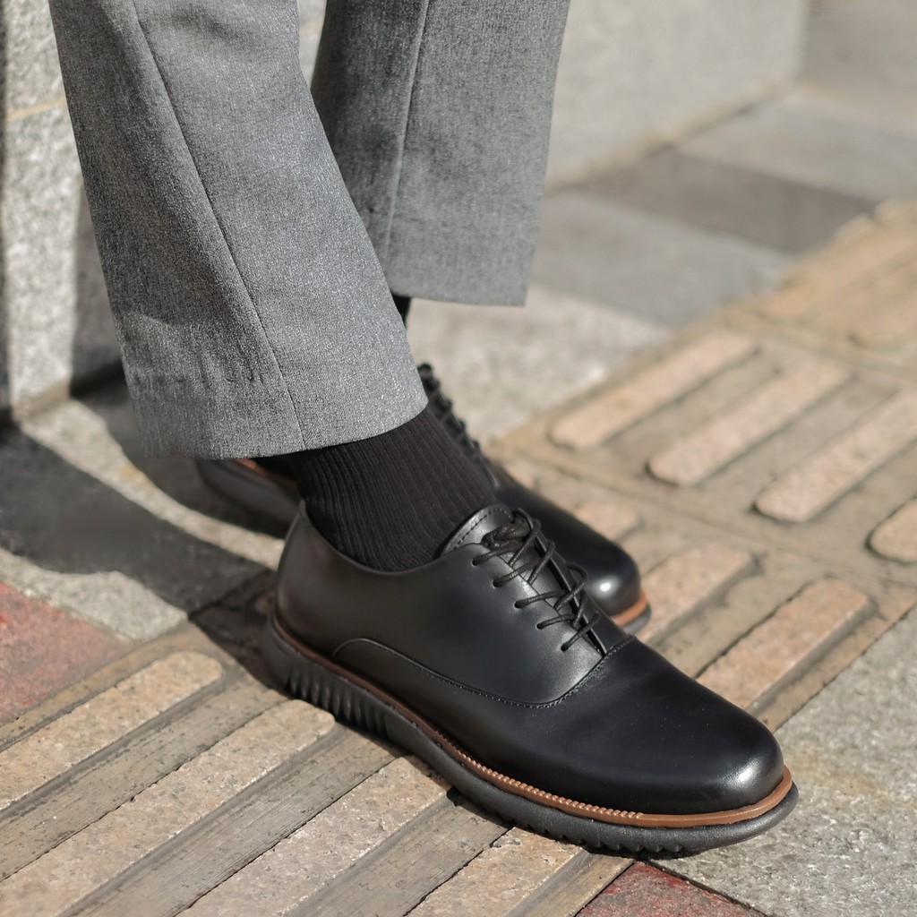 LONDON 2.0 BLACK (KULIT ASLI) |MNM x Kenzio| Sepatu Pantofel Pria Oxford Formal ORIGINAL