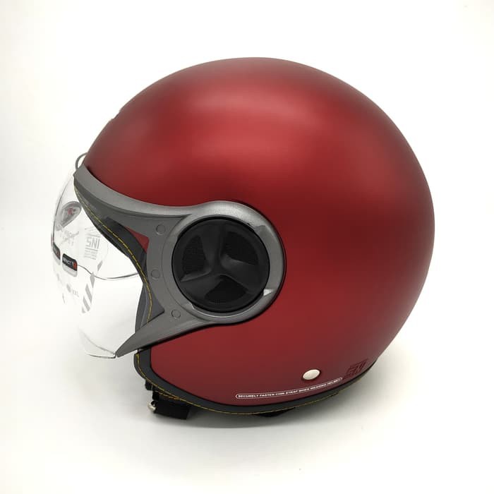 Helm Cargloss YR Maron Dof (Half Face/Helm Retro/Classic/Klasik/Vespa/Carglos)