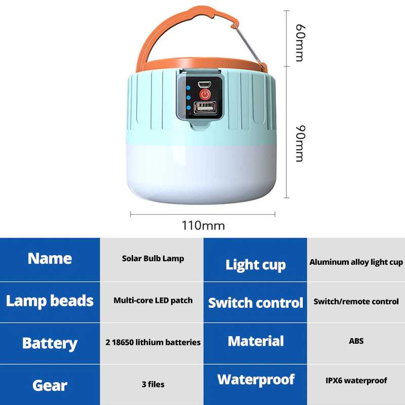 IDN TOOLS - Yifanao Senter Lampu Lentera Camping Lantern Rechargeable 280W - G13