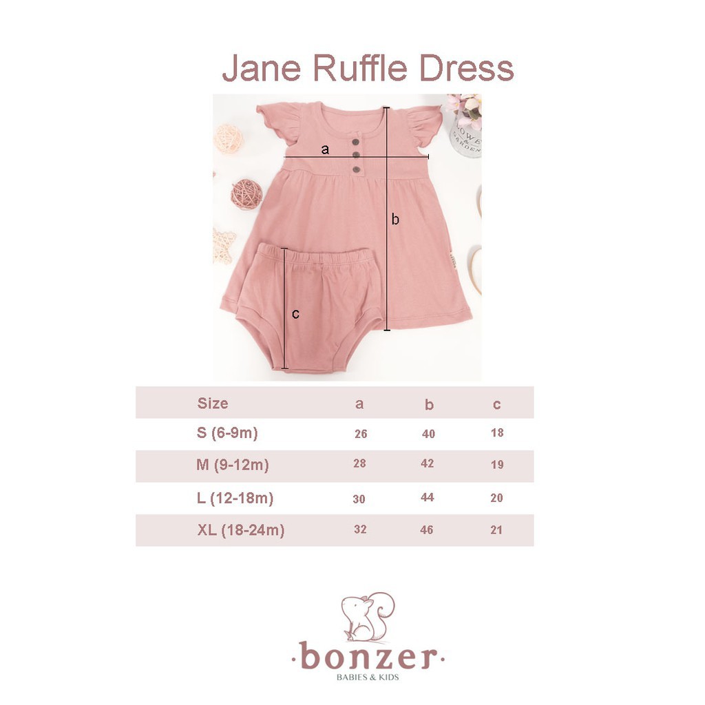 PROMO 7.7 PROMO BAJU LEBARAN MURAH BONZER JANE RUFFLE DRESS DRESS BAYI DRESS ANAK FASHION ANAK PEREMPUAN 6-24 BULAN BONZER BABY