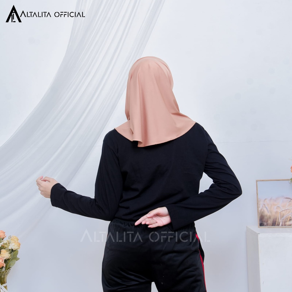 Altalita - Jilbab Sport Instan pet Bahan Jersey Premium Polos Cocok Untuk Sekolah Olahraga dan Sehari-Hari