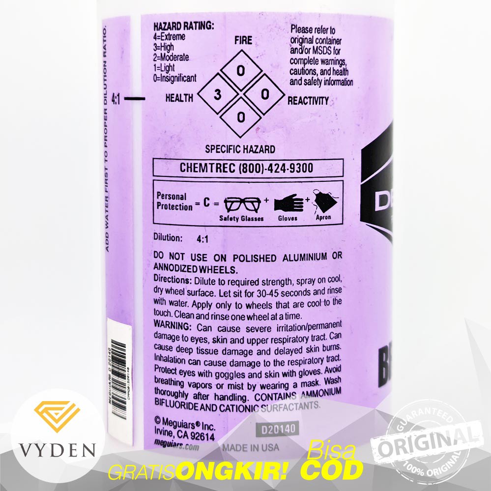 MEGUIARS Wheel Brightener Spray Detailer Bottle 32 oz Botol Kosong Pembersih Pelek Mobil Ban Kolong