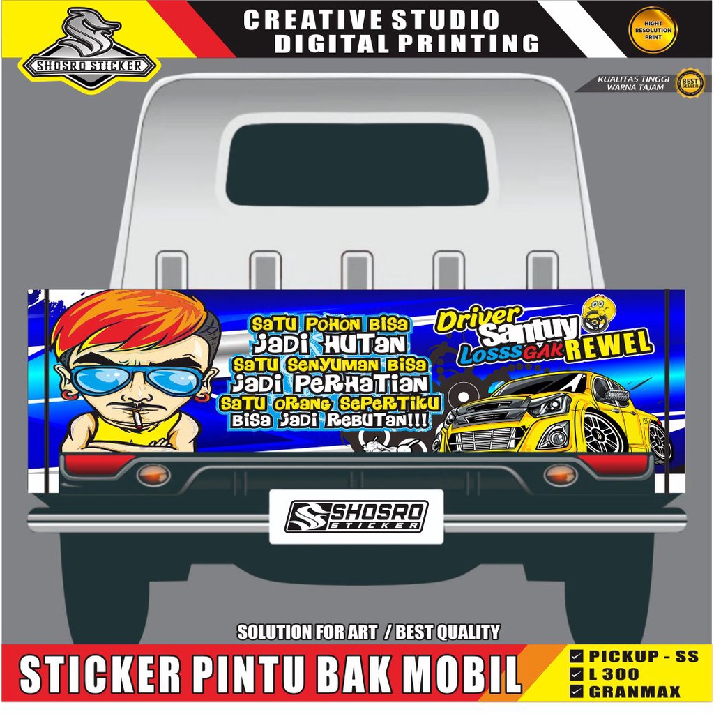 KS DECAL DECAL STICKER BAK MOBIL PICK UP / DECAL STIKER PINTU BAK PICK UP L300, GRANMAX /  NEW CARRY