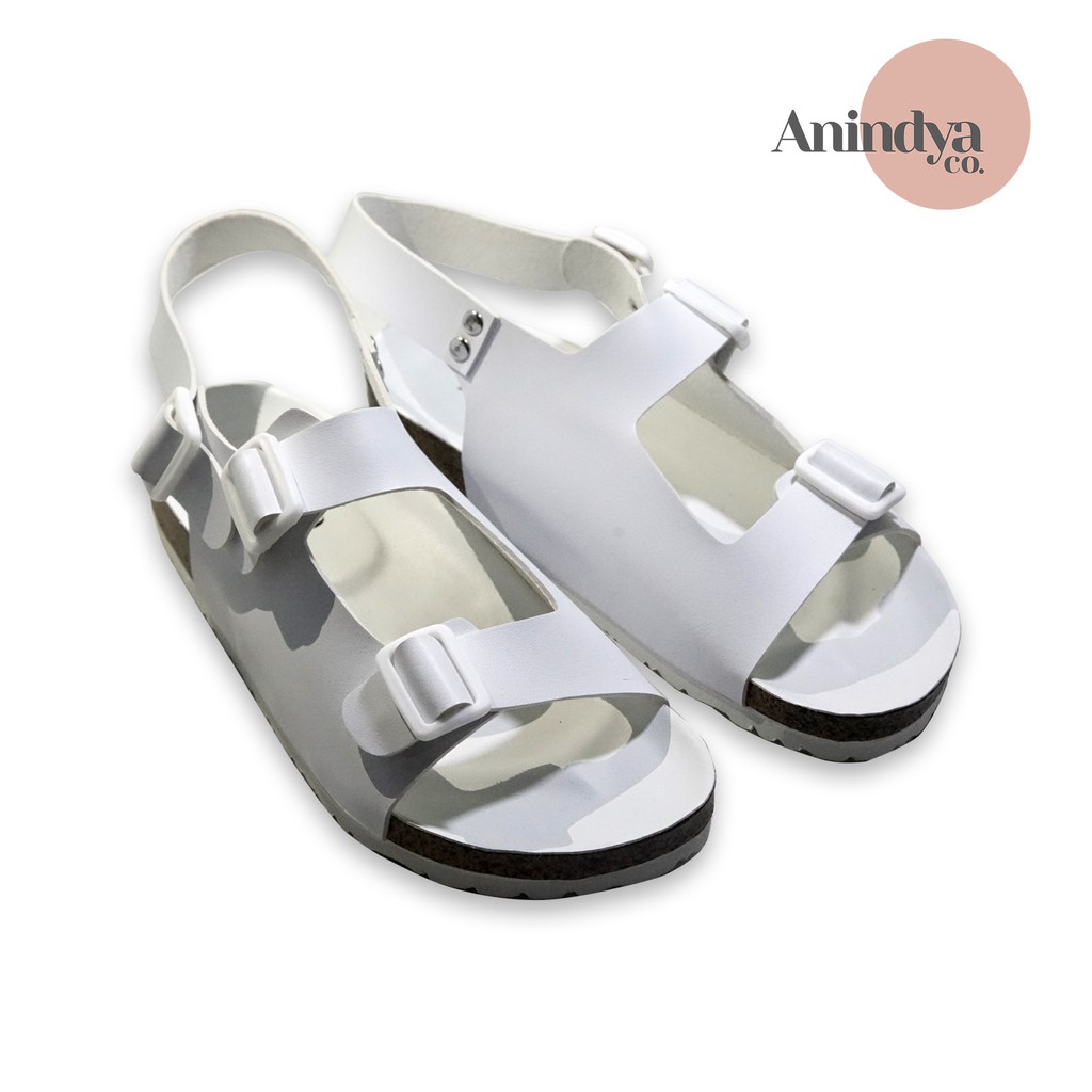 Anindya co. Sandal casual wanita white tali belakang