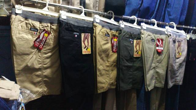 Chino's Pendek RIP Pinggang Kolor Karet Bahan Catton Stretch denim