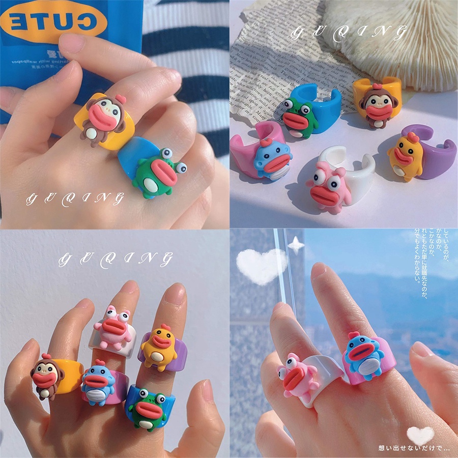 Cincin Model Terbuka Desain Kartun anime monster Untuk Musim Panas