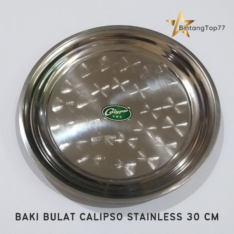 [INSTANT ONLY] Baki / Nampan Stainless Bulat Calypso 30 cm, 40 cm, 50 cm