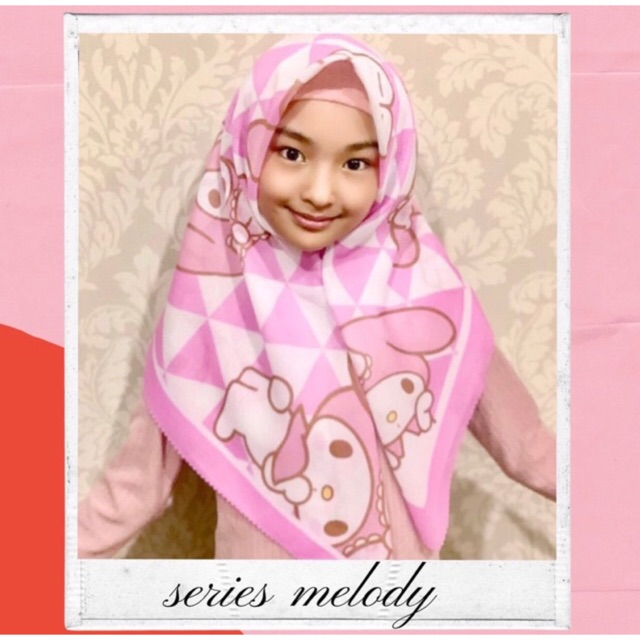 VOAL PRINTING ANAK MOTIF MELODY / HIJAB ANAK LUCU / JILBAB ANAK KARAKTER