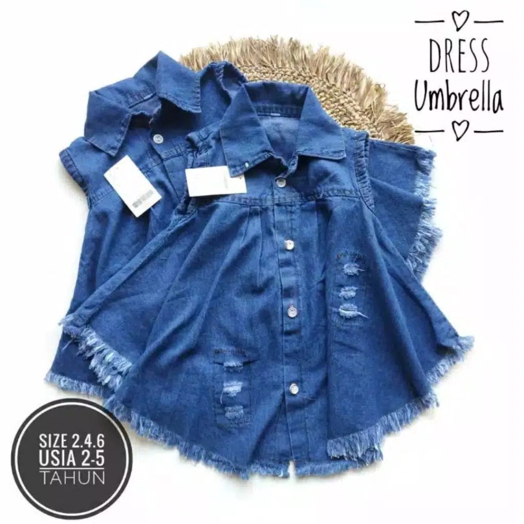 DRESS RAWIS DRESS JEANS ANAK 2-4 th Dress Anak Jeans DRESS UMBERELA ANAK / DRESS UMBERELA RAWIS / DRESS ANAK