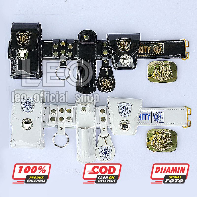 KOPEL SABUK SATPAM SECURITY FULLSET KEPALA BANGKOL IKAT PINGGANG