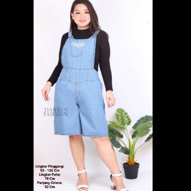 Overal Pendek Jumbo | Celana Overall Pendek Jumbo | Overall Bigsize | Overal Jumbo Murah