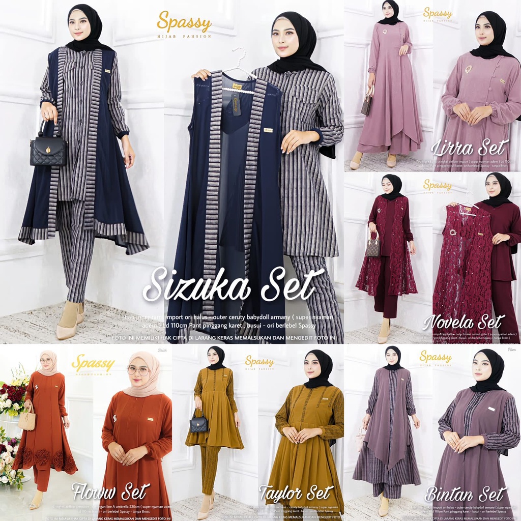 LIRRA / FLOWW / BINTAN / TAYLOR SET / NOVELA / SIZUKA / pMAZDA / MADINA SET BY SPASSY - BAJU SET CEL